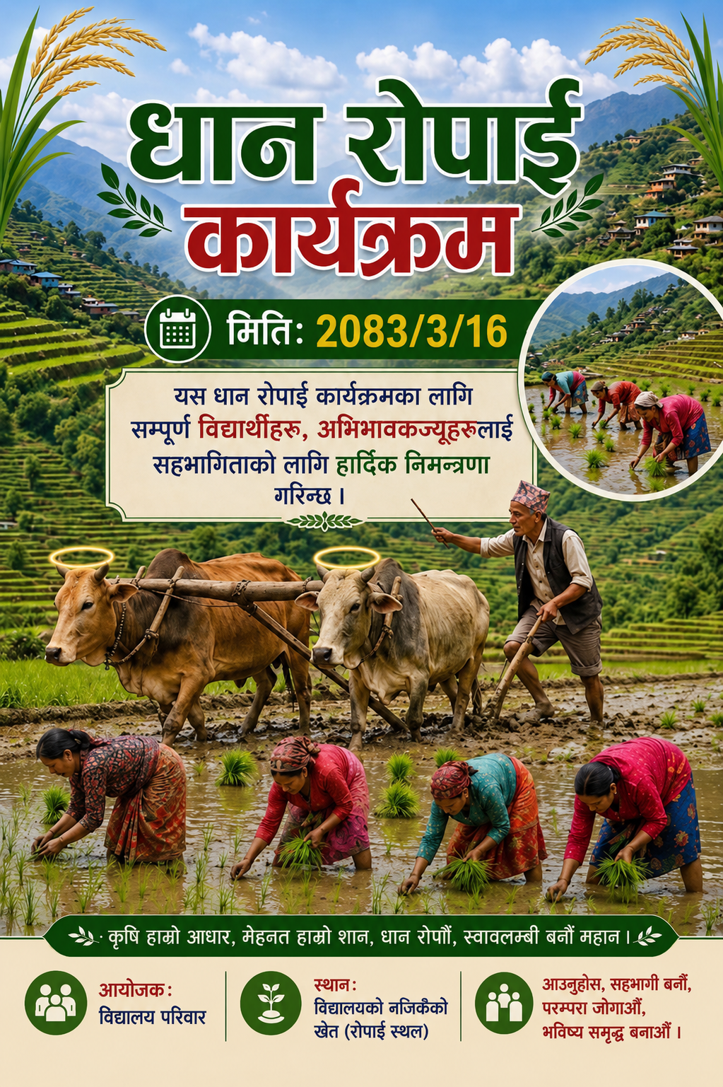 धान रोपाई कार्यक्रम
